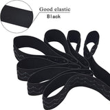 Flat Polyester Elastic Cord, with Epoxy Resin, Black, 38mm, about 6yards/roll(5.4864m/roll)