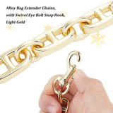 Alloy Bag Extender Chains, with Swivel Eye Bolt Snap Hook, Light Gold, 120mm