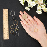 Alloy Linking Rings, Hexagon, Platinum & Golden, 48pcs/box