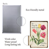 Metal Iron Sign Poster, for Home Wall Decoration, Rectangle, Flower Pattern, 300x200x0.5mm
