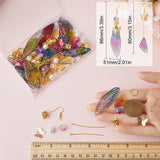 DIY Wing Earring Making Kit, Including Resin Pendants, Glass Pearl Beads, Brass Pendants & Earring Hooks, Iron Bar Links Connectors, Mixed Color, 171Pcs/box