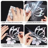 12 Sheets 2 Styles Laser Butterfly PET Waterproof Car Stickers, Reflective Self-Adhesive Decals, for Vehicle Decoration, Colorful, 160~297x150~196x0.2mm, 6 sheets/style