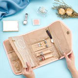 Polyester Envolope Travel Folding Clutch Bag, Jewelry Roll, with Magnetic Snap Clasps, Rectangle, PeachPuff, 15.5x23.5x1.5cm