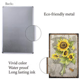 Vintage Metal Iron Tin Sign Poster, Wall Decor for Bars, Restaurants, Cafes Pubs, Rectangle, Flower, 300x200x0.5mm, Hole: 3mm