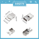 10Pcs Smooth Surface 201 Stainless Steel Watch Band Clasps, Stainless Steel Color, 25x15x9mm, Hole: 12x6mm