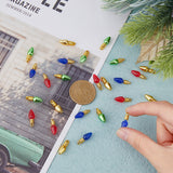 120Pcs 4 Style Plastic Pendants, Bulb Charm, Mixed Color, 17x6mm, Hole: 1.5mm, 30pcs/style