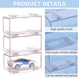 Plastic Mold Presentation Boxes, Minifigures Display Case for Car Toy Storage, Rectangle, Clear, 4.52x9.5x4.3cm