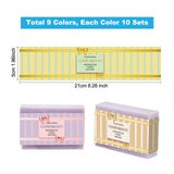 90Pcs 9 Style Soap Paper Tag, Rectangle, Both Sides Coated Art Paper Tape with Tectorial Membrane, for Soap Packaging, Stripe Pattern, 5x21cm, 10pcs/style