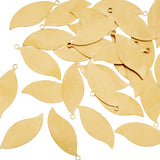 Brass Pendants, Leaf, Light Gold, 32x12.5x1mm, Hole: 1.8mm, 30pcs/box