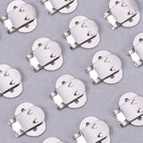 Manganese Plate Shoe Clips, Decorative Shoe Metal Buckles, DIY Shoes Decoration Accessories, Stainless Steel Color, 31x10~19.5mm, Hole: 2mm, Fold: 19mm, 40pcs/box, Plastic Box: 6.4x6.3x2cm