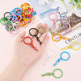 36Pcs 9 Colors Spray Painted Iron Keychain Swivel Clasps, with Lobster Claw Clasps, Mixed Color, 66.5mm, 4pcs/color