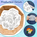 4 Sheets 11.6x8.2 Inch Stick and Stitch Embroidery Patterns, Non-woven Fabrics Water Soluble Embroidery Stabilizers, Mushroom, 297x210mmm