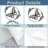 PVA Water-soluble Embroidery Aid Drawing Sketch, Rectangle, Butterfly, 297x210mmm, 5pcs/set