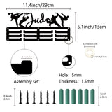 Sports Theme Iron Medal Hanger Holder Display Wall Rack, 3-Line, with Screws, Dance, Sports, 130x290mm, Hole: 5mm