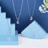 201 Stainless Steel Pendants, with Jump Ring, Old English, Alphabet, Laser Cut, Letter A~Z, 26pcs/box