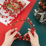 Plastic Artificial Berry Candle Ring, Centerpiece Wreath Candle Holder for Christmas, Valentine's Day, Winner Wedding, Red, 150x151x33mm, Inner Diameter: 93mm