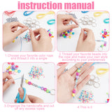 DIY Beaded Keychain Making Kit, Including Heart & Letter Acrylic & Seed Beads, Iron Split Key Rings, Waxed Polyester Cord, Mixed Color, 630Pcs/box
