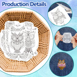 4 Sheets 11.6x8.2 Inch Stick and Stitch Embroidery Patterns, Non-woven Fabrics Water Soluble Embroidery Stabilizers, Owl, 297x210mmm