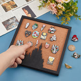 Cork Board Display Decorations, for Brooch Pin Display Organizer, with Alloy Finding, Square Pattern, 200x200x20mm