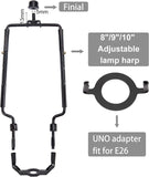 Iron Lamp Shade Harp Holder, with Light Base, Black, 22.5x10.9x2.1cm