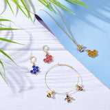 8Pcs 8 Style Bee & Honeycomb Dangle Leverback Earrings for Women, Golden, Mixed Color, 26~49mm, Pin: 0.8mm, 1pc/style
