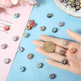 200Pcs 10 Colors Polymer Clay Rhinestone European Large Hole Beads with Silver Plated Brass Cores, Rondelle, Mixed Color, 11~12x7~7.5mm, Hole: 5mm, 20Pcs/color