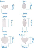 Tag 304 Stainless Steel Pendants Sets, Stainless Steel Color, 17.5~23x9~24x0.8~1mm, Hole: 1~2mm