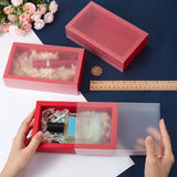 Transparent PVC Window Drawer Display Boxes with Paper Packing Box, Rectangle, for Party Favor Treats, Jewelry Crafts, Red, 17.2x10.2x4.2cm, Inner Diameter: 15x8x4cm