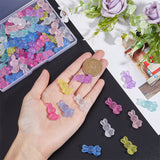 100Pcs Frosted Acrylic Beads, Rabbit, Mixed Color, 24.5x14.5x11mm, Hole: 2.5mm