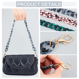 &reg 3Pcs 3 Colors Leopard Pattern Acrylic Curban Chain Bag Handles, with Alloy Lobster Claw Clasps, for Bag Replacement Accessories, Mixed Color, 60x2.1cm, 1pc/color