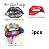 3Pcs 3 Style Lip Pet Film with Hot Melt Adhesive Heat Transfer Film, for Garment Accessories, Mixed Color, 1pc/style