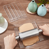 12Pcs 6 Style Transparent Acrylic Clay Press Board, Clay Craft Tools, Rectangle, Clear, 152x25x2~7mm, 2pcs/style