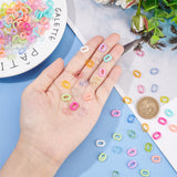 600Pcs 15 Style Transparent & Opaque Acrylic Linking Rings, Quick Link Connectors, For Jewelry Chains Making, Oval, Mixed Color, 10x7.5x2.5mm, Hole: 3x5.5mm, 40pcs/color