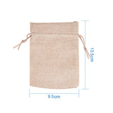Burlap Packing Pouches Drawstring Bags, Tan, 13.5x9.5cm