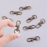 Alloy Swivel Lobster Claw Clasps, Swivel Snap Hook, Jewellery Making Supplies, Antique Bronze, 32.5x11x6mm, Hole: 9x5mm