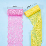 Elastic Lace Trim, Lace Ribbon For Sewing Decoration, Mixed Color, 80mm, 1yard(0.9144m)/color, 30yards(27.432m)/set