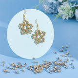 304 Stainless Steel Beads, Hollow Round, Golden & Stainless Steel Color, 4x3.5mm, Hole: 1.6mm, 2 colors, 200pcs/color, 400pcs
