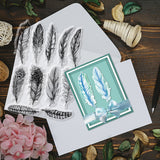 PVC Stamps, for DIY Scrapbooking, Photo Album Decorative, Cards Making, Stamp Sheets, Film Frame, Feather, 21x14.8x0.3cm