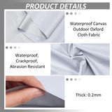 Waterproof Canvas Outdoor Oxford Cloth Fabric, for Tent Awning Blackout, Silver, 400x170x0.02cm