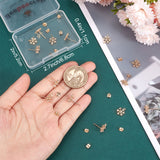 20Pcs Brass Cubic Zirconia Ear Stud Findings, with 925 Sterling Silver Pins & Horizontal Loops, with 925 Stamp, Nickel Free, Snowflake, with 20Pcs Brass Ear Nuts, Real 18K Gold Plated, 11x8.5mm, Hole: 1mm