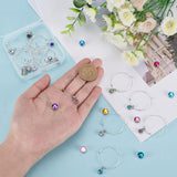 DIY Wine Glass Charm Making Kit, Including Brass Charm Rings, Iron Magnet Beads, Alloy Rhinestone Charms, Mixed Color, 124Pcs/box