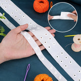 6 Yards 2-Row Plastic Snap Button Tape, Sewing Fastener Polyester Tape, White, 41x0.2mm, Hole: 2.5mm & 18x0.2mm, Pin: 3mm