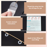 Face Lift Tape with Polyester Rope, Invisible Face Lift Patch for Eliminating Wrinkles Around Face, Dark Khaki, 11x11x0.9cm