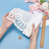 Cotton Lace Embroidery Flower Fabric, for Tablecloth Clothing Accessories, White, 20x0.1cm, 3 yards/bag