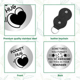 1Pc 201 Stainless Steel Commemorative Coins, Inspirational Quote Coin, Flat Round, with 1Pc PU Leather Guitar Clip, Heart, Coin: 30x2mm