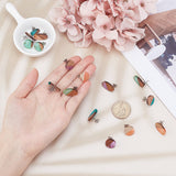 Transparent Resin & Walnut Wood Stud Earring Findings, with Brass Ear Nuts, Flat Round & Oval, Mixed Color, Stud Earring Findings: 8pairs, Brass Ear Nuts:20pcs