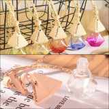 Empty Fragrance Oil Aromatic Perfume Oil Glass Pendant Decorations, with Wooden Lid, Polyester Rope, Plastic Pipettes and Funnel Hopper, Polygon, Mixed Color
