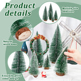 5Pcs 5 Style Artificial Mini PVC Pine Needle Christmas Tree, for Christmas Shopping Mall Window Desktop Decoration, Dark Green, 55~108x105.5~300mm, 1pc/style