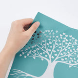 1 Sheet Self-Adhesive Silk Screen Printing Stencil, for Painting on Wood, DIY Decoration T-Shirt Fabric, Tree of Life Pattern, 28x22cm, 1 sheet/set