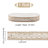 Rhombus Pattern Polyester Ribbon with Paillette, Jacquard Ribbon, Tyrolean Ribbon, Clothing Accessories, Beige, 1-5/8 inch(40~41mm)